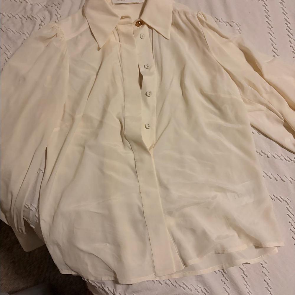 Zimmermann Cream Collared Blouse
